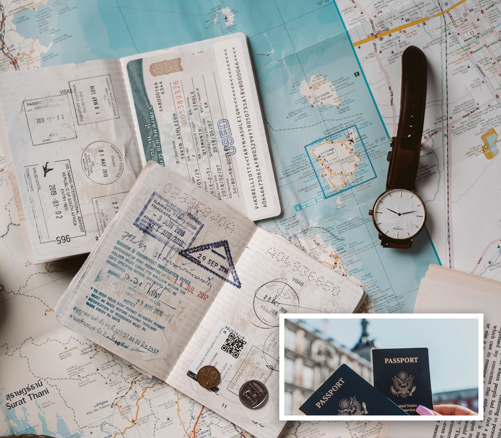 Documentos de viaje y pasaportes, símbolo del proceso migratorio